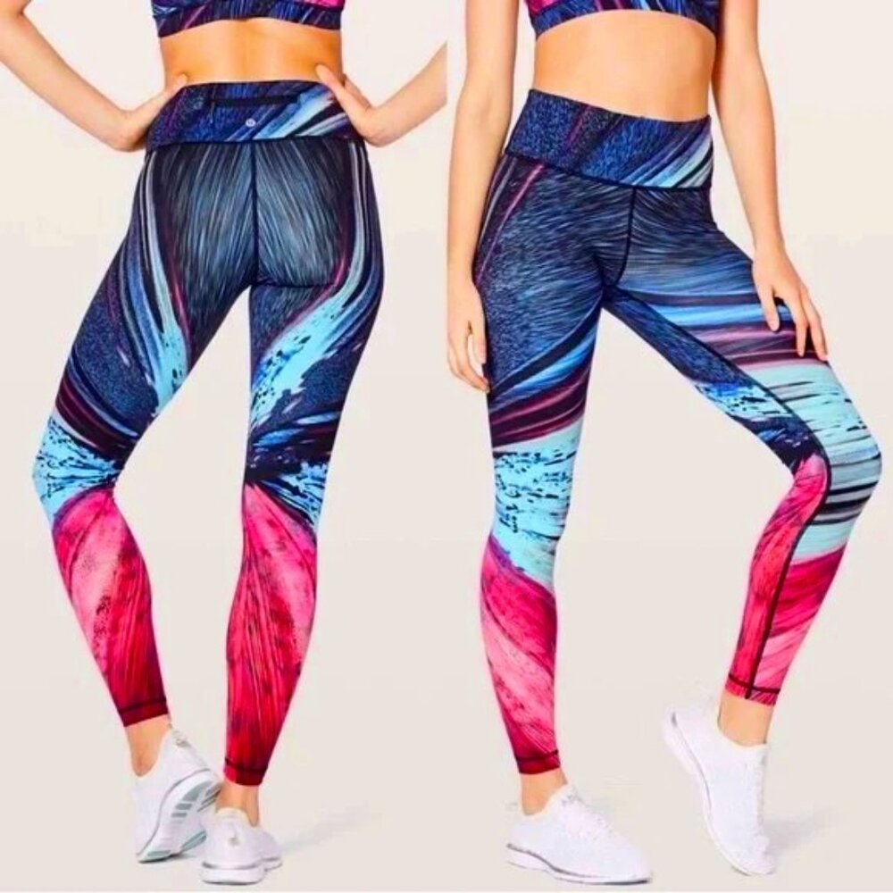 Lululemon Leggings Limited Edition Speed Wunder Rainbow Colors
